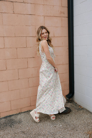 Floral Bustier Dress, Pink