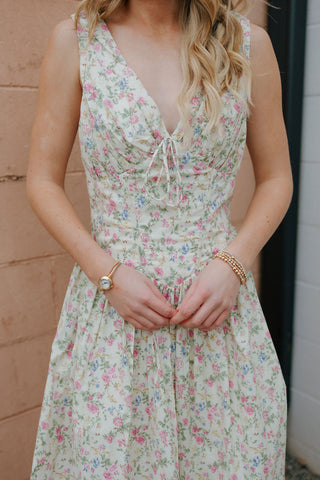 Floral Bustier Dress, Pink