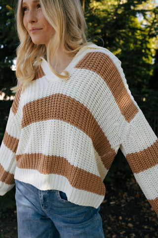 Stripe Sweater, Camel