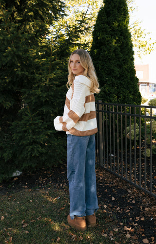 Stripe Sweater, Camel