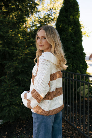 Stripe Sweater, Camel