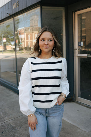 Puff Sleeve Striped Sweater