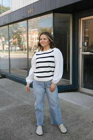 Puff Sleeve Striped Sweater