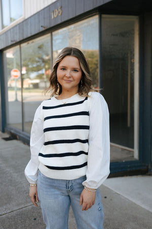 Puff Sleeve Striped Sweater