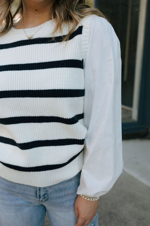 Puff Sleeve Striped Sweater