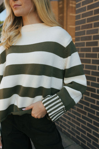 Stripe Sweater, Olive