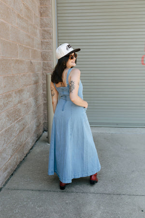 Flare Denim Midi Dress