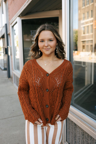 Rust Knit Cardigan