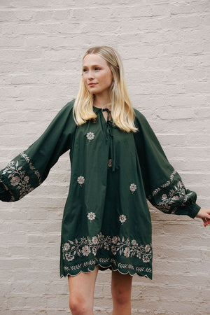 Embroidered Dress, Green