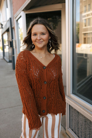 Rust Knit Cardigan