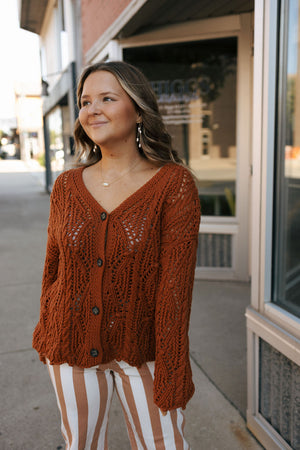 Rust Knit Cardigan