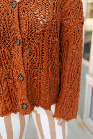 Rust Knit Cardigan