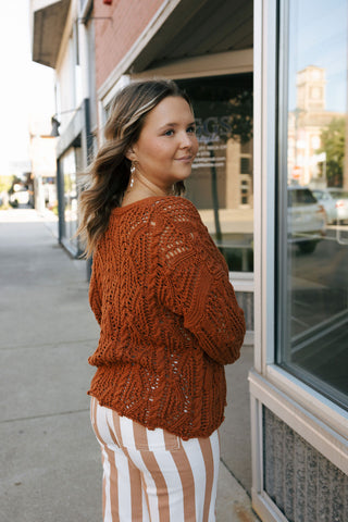 Rust Knit Cardigan