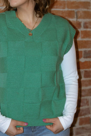 Checkered Vest, Green