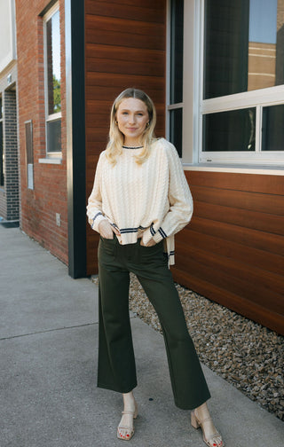 Ponte Crop Pants, Olive *final sale*