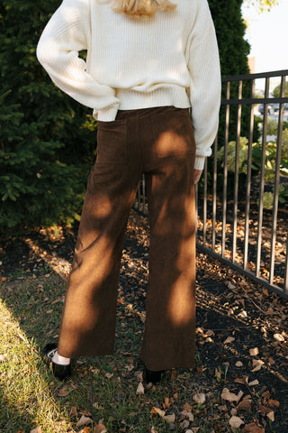 Front Pocket Cord Pants, Brown *final sale*