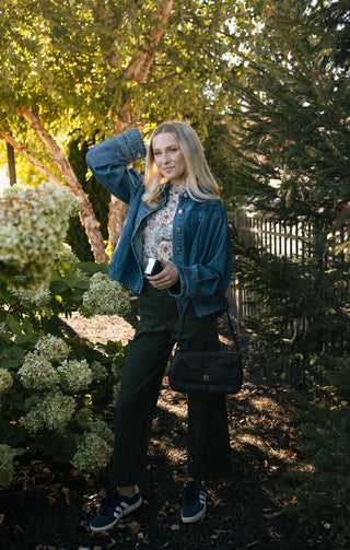 Pleated Denim Jacket