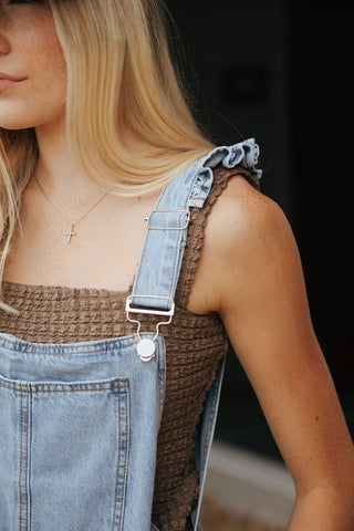 Ruffle Strap Overalls *final sale