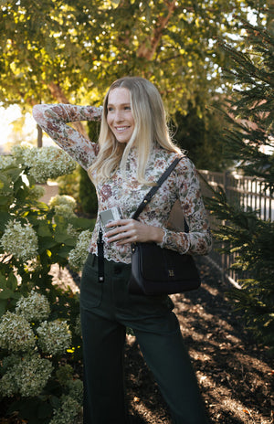 Mesh Floral Top, Cream