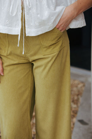 Cord Pants, Lemon Lime