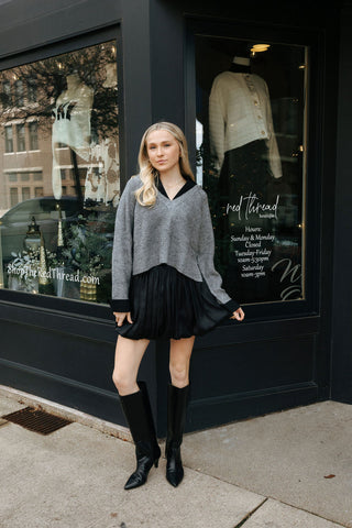 Combo Sweater, Gray