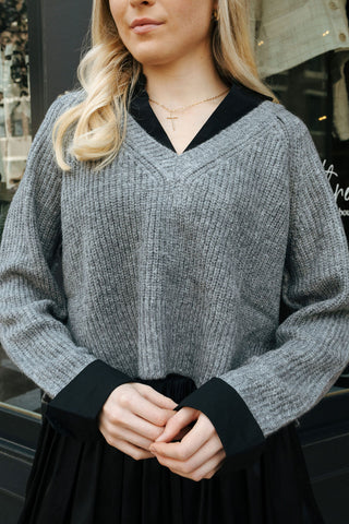 Combo Sweater, Gray