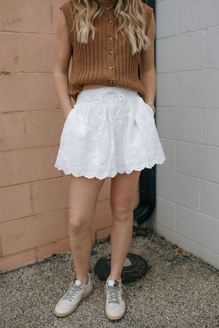 Crochet Skort, Ivory