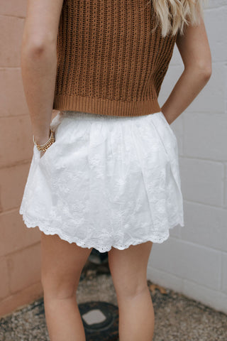 Crochet Skort, Ivory