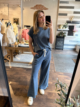 Nova Pants, Washed Denim Blue - The Red Thread Boutique