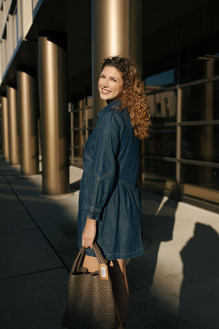 Denim Button Dress