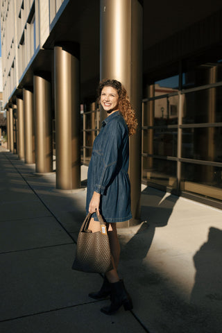 Denim Button Dress