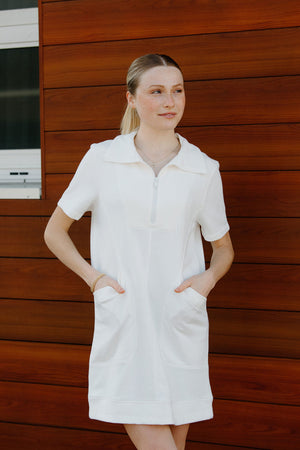 Short Sleeve Dress, White