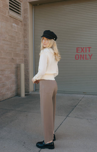 Ponte Crop Pants, Mocha