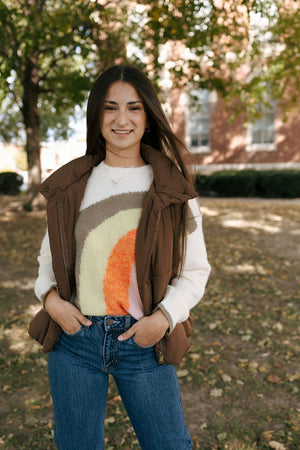 Puffer Vest, Brown