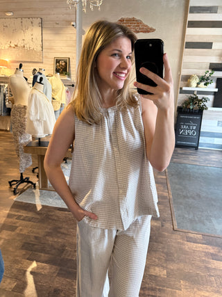 Caelis Tank, Sand Gingham