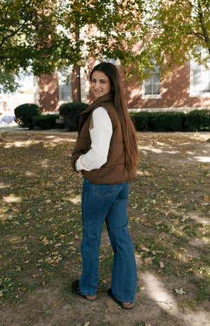 Puffer Vest, Brown