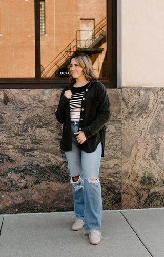 All Day Knit Denim Jacket, Vintage Black