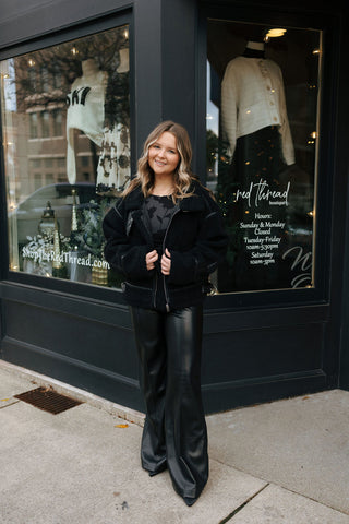 Sherpa Bomber Jacket, Black