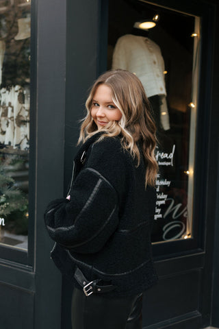 Sherpa Bomber Jacket, Black