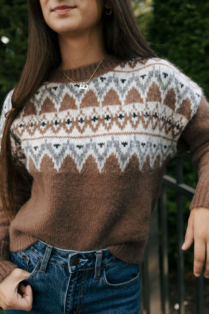 Brown Aztec Sweater