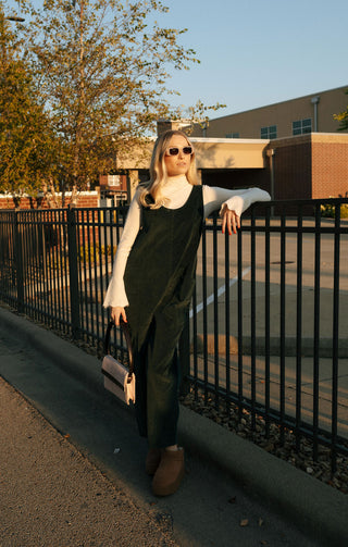 Cord Jumpsuit, Green *final sale*