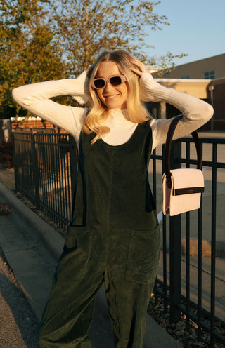 Cord Jumpsuit, Green *final sale*