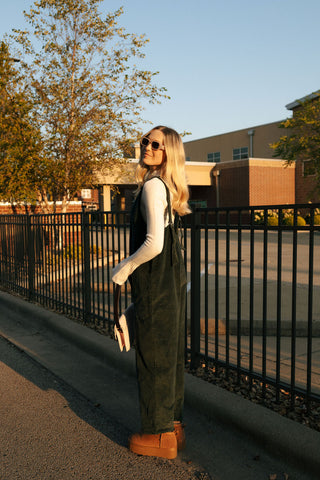 Cord Jumpsuit, Green *final sale*