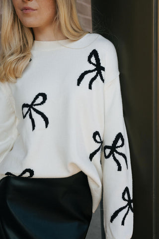 Bow Printed Sweater