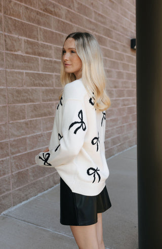 Bow Printed Sweater