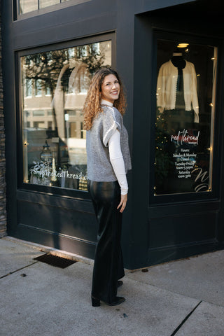 Embroidered Sweater Vest, Gray