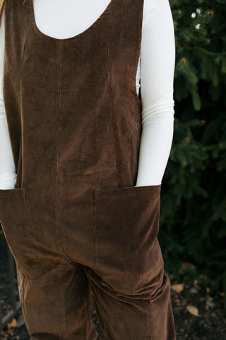 Cord Jumpsuit, Brown *final sale*