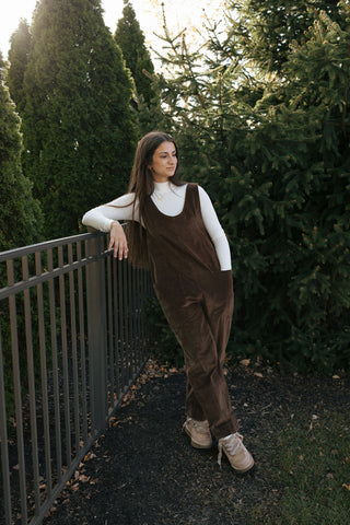 Cord Jumpsuit, Brown *final sale*