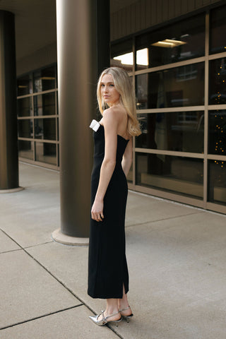 Bow Strapless Midi Dress