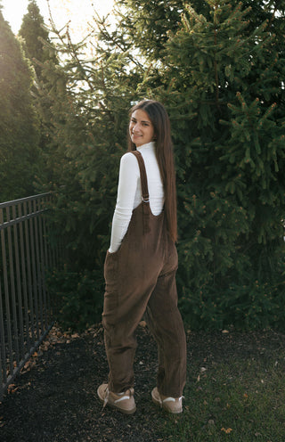 Cord Jumpsuit, Brown *final sale*